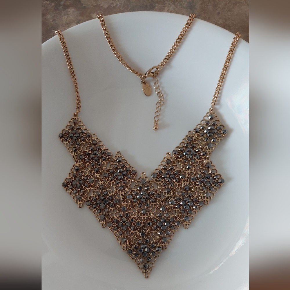 Charming Charlie Gold and Silver Statement Necklace